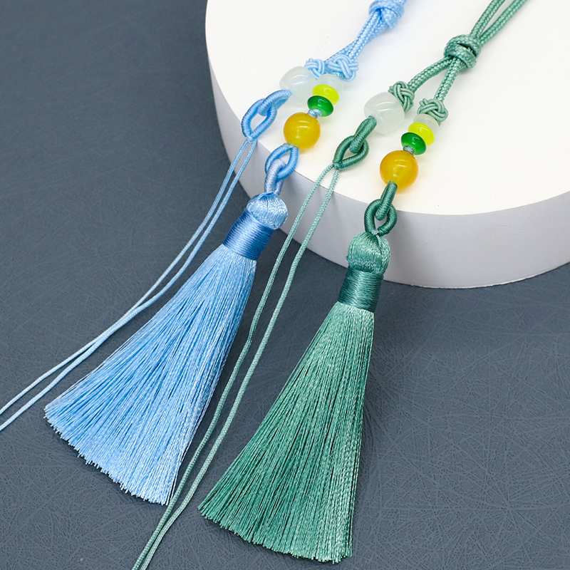 手把绳车挂带流苏手工编织短款剑穗吊坠文玩绳流苏绳穗子双拉圈